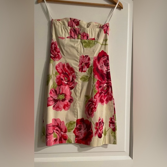Rubber Ducky Productions Inc Strapless Dress in Pink and Green Floral - Picture 3 of 7